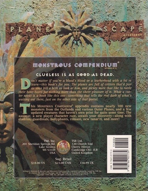AD&D 2nd edition - Planescape - Monstrous Compendium Appendix 2 (B-Grade) (Genbrug)